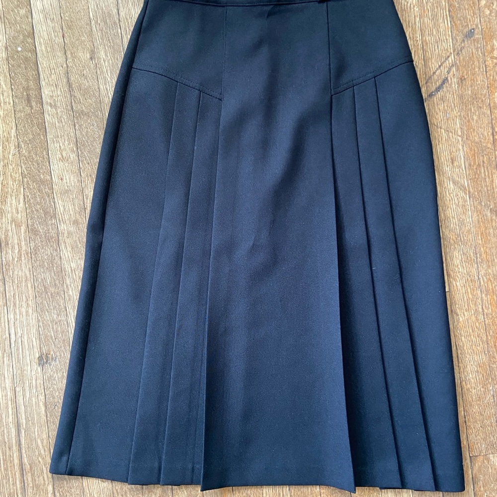 Women's Black A-Line Pleated Skirt